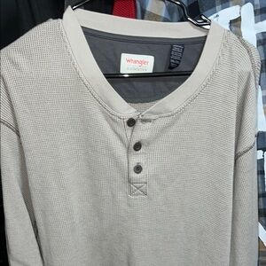 Wrangler Tan Long Sleeve Tee Classic Comfort